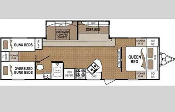 Premium RV Rental interior floor plan
